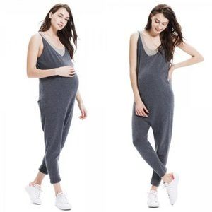 Hatch The Knit Onesie Merino Wool Cashmere Jumpsuit Grey One Size Maternity
